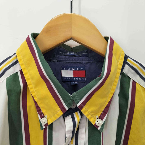 トミーヒルフィガー TOMMY HILFIGER 90s マルチカラー ストライプ柄 BD 長袖シャツ メンズ JPN:XL